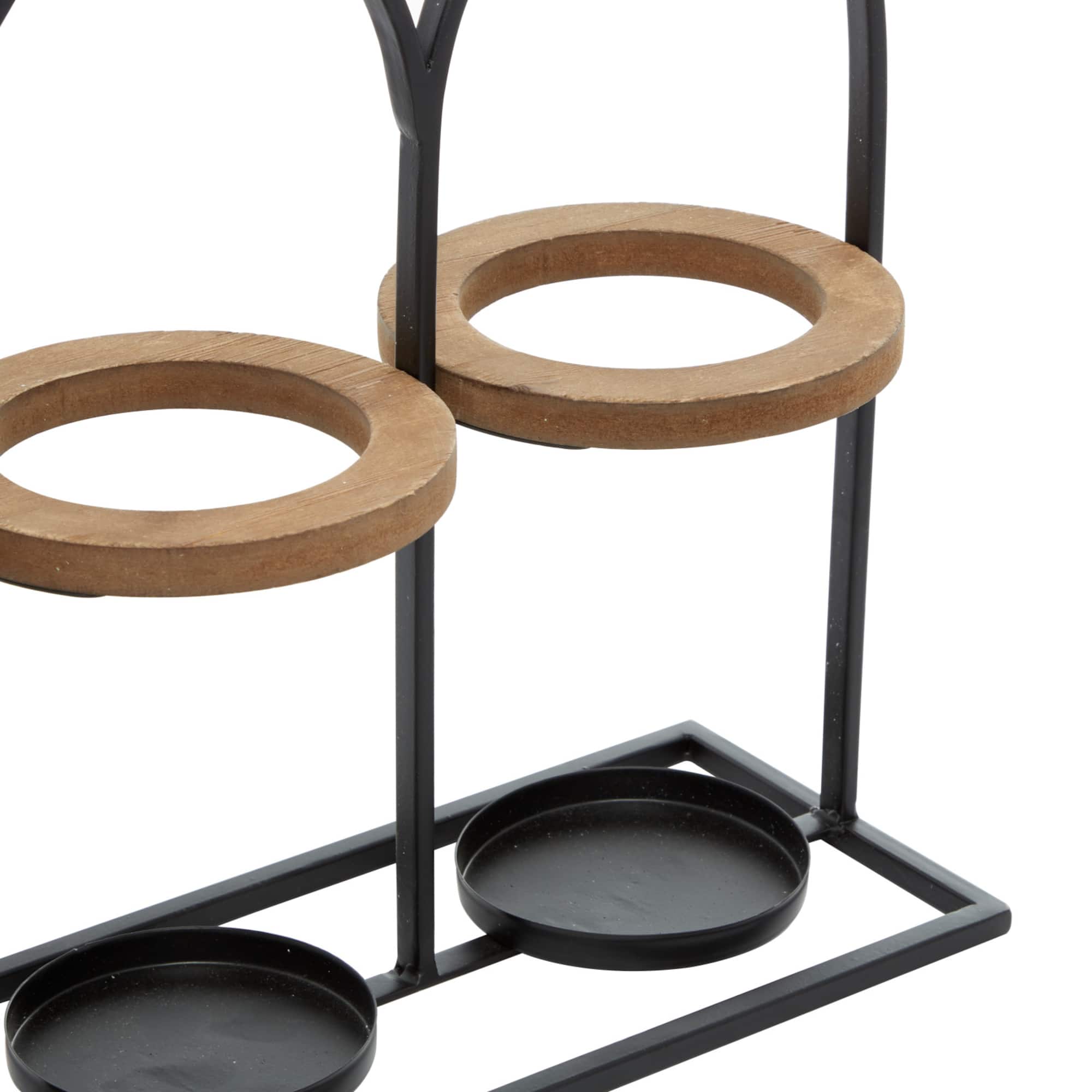 16" Black Metal Farmhouse Wine Rack